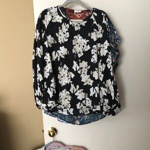 Maurices Black and White Floral Blouse